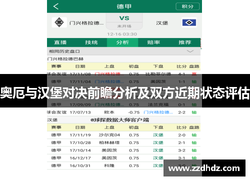奥厄与汉堡对决前瞻分析及双方近期状态评估