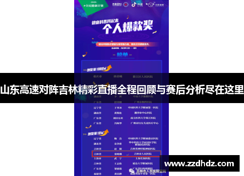 山东高速对阵吉林精彩直播全程回顾与赛后分析尽在这里